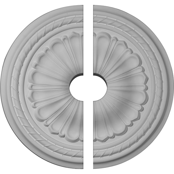 Ekena Millwork Alexa Ceiling Medallion, Two Piece (Fits Canopies up to 3 1/2"), 20 1/2"OD x 3 1/2"ID x 1 7/8"P CM20AL2-03500 - main